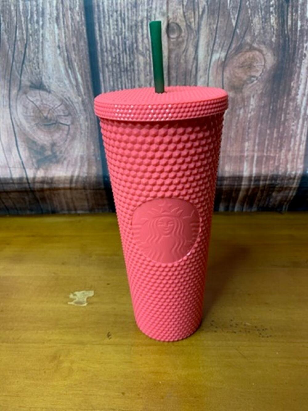 Starbucks Studded Neon Pink Cold Cup Tumbler 24 oz w/Lid